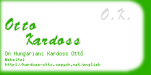 otto kardoss business card